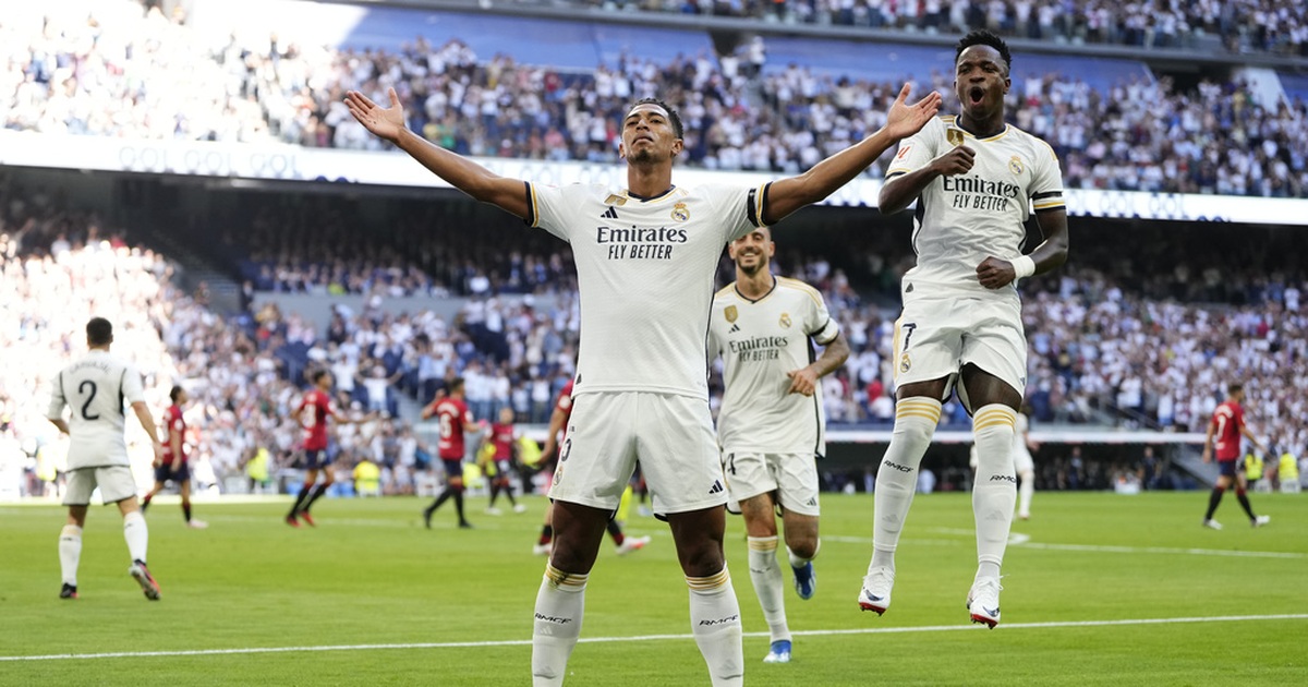 Jude Bellingham trên sân của Real Madrid