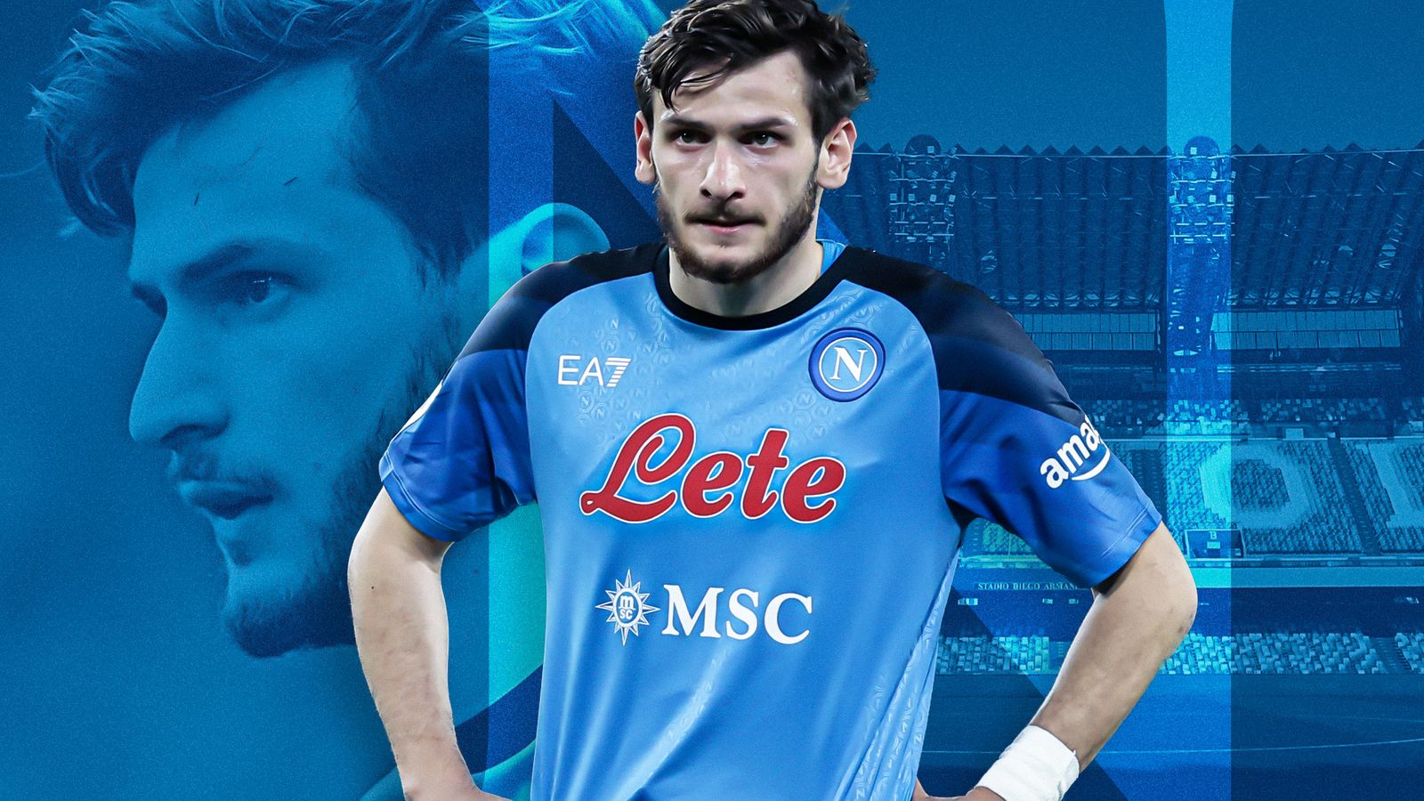 Khvicha Kvaratskhelia trong màu áo Napoli